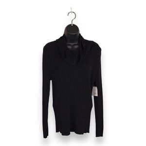 NEW XL CROFT AND BARROW BLACK COWL NECK KNIT SWEATER LONG SLEEVE